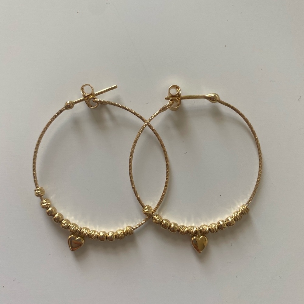 18K pure Italian Gold Hoops